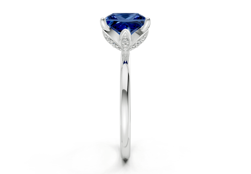Skye Sapphire Gemstone Solitaire Princess Cut 1.8mm Engagement Ring - Ring Premier