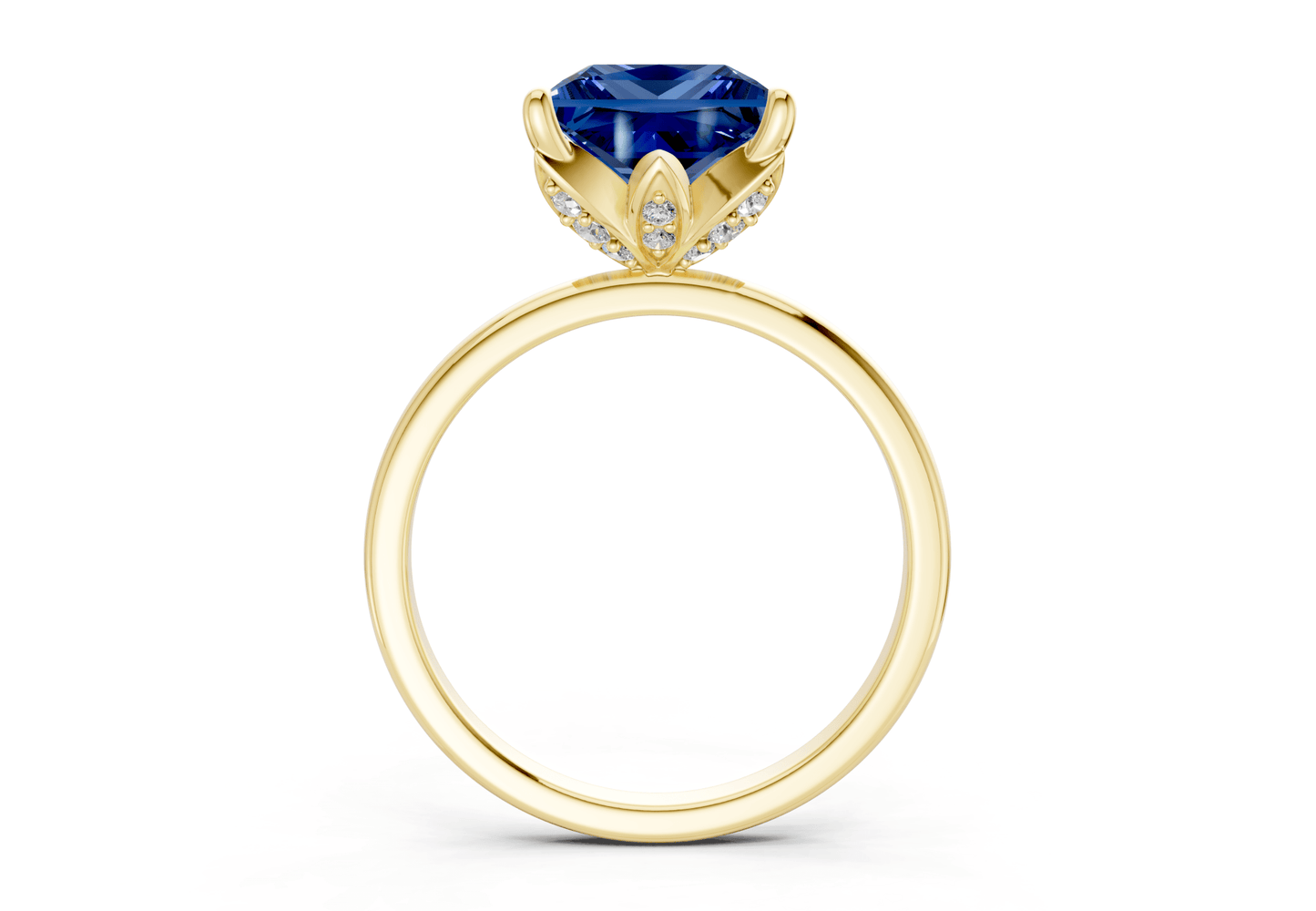 Skye Sapphire Gemstone Solitaire Princess Cut 1.8mm Engagement Ring - Ring Premier