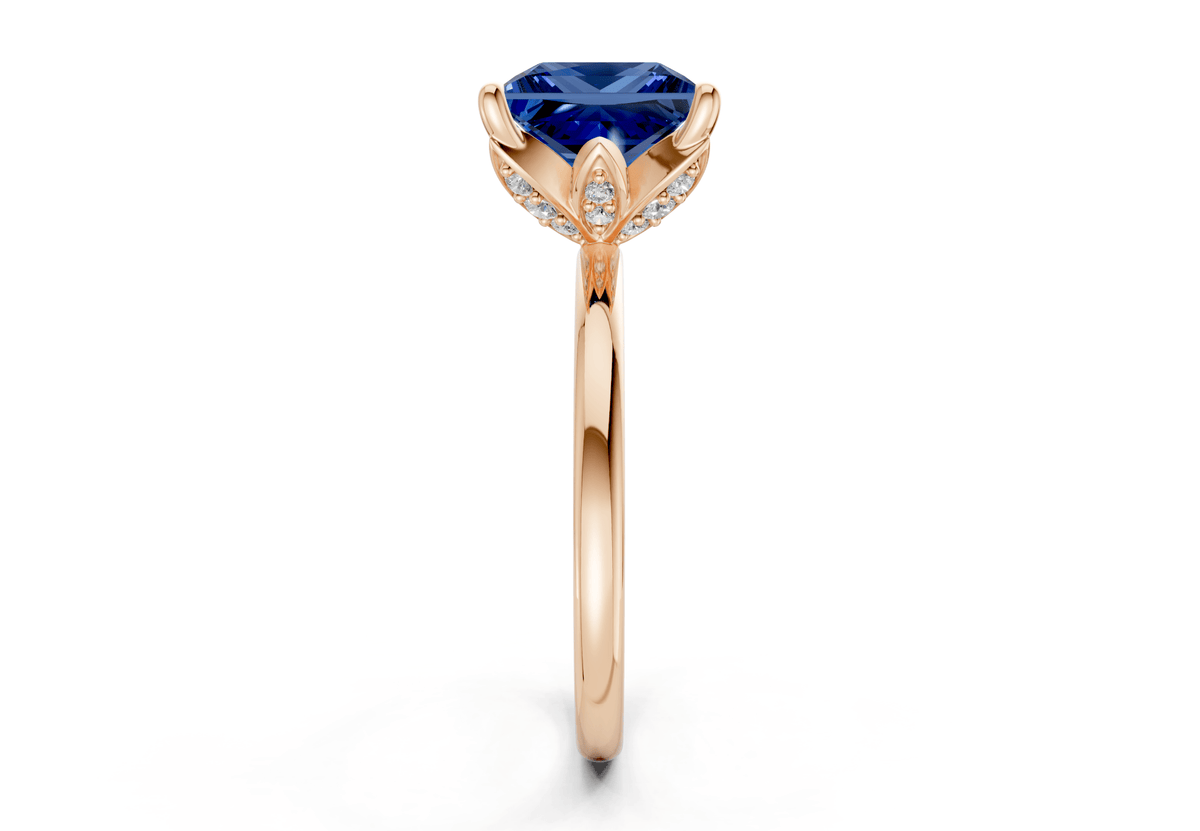 Skye Sapphire Gemstone Solitaire Princess Cut 1.8mm Engagement Ring