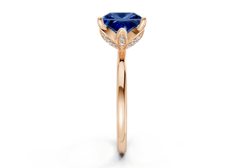 Skye Sapphire Gemstone Solitaire Princess Cut 1.8mm Engagement Ring - Ring Premier