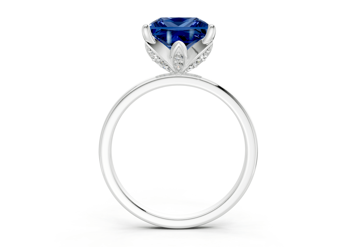Skye Sapphire Gemstone Solitaire Princess Cut 1.8mm Engagement Ring