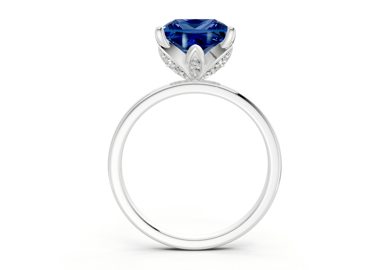 Skye Sapphire Gemstone Solitaire Princess Cut 1.8mm Engagement Ring - Ring Premier