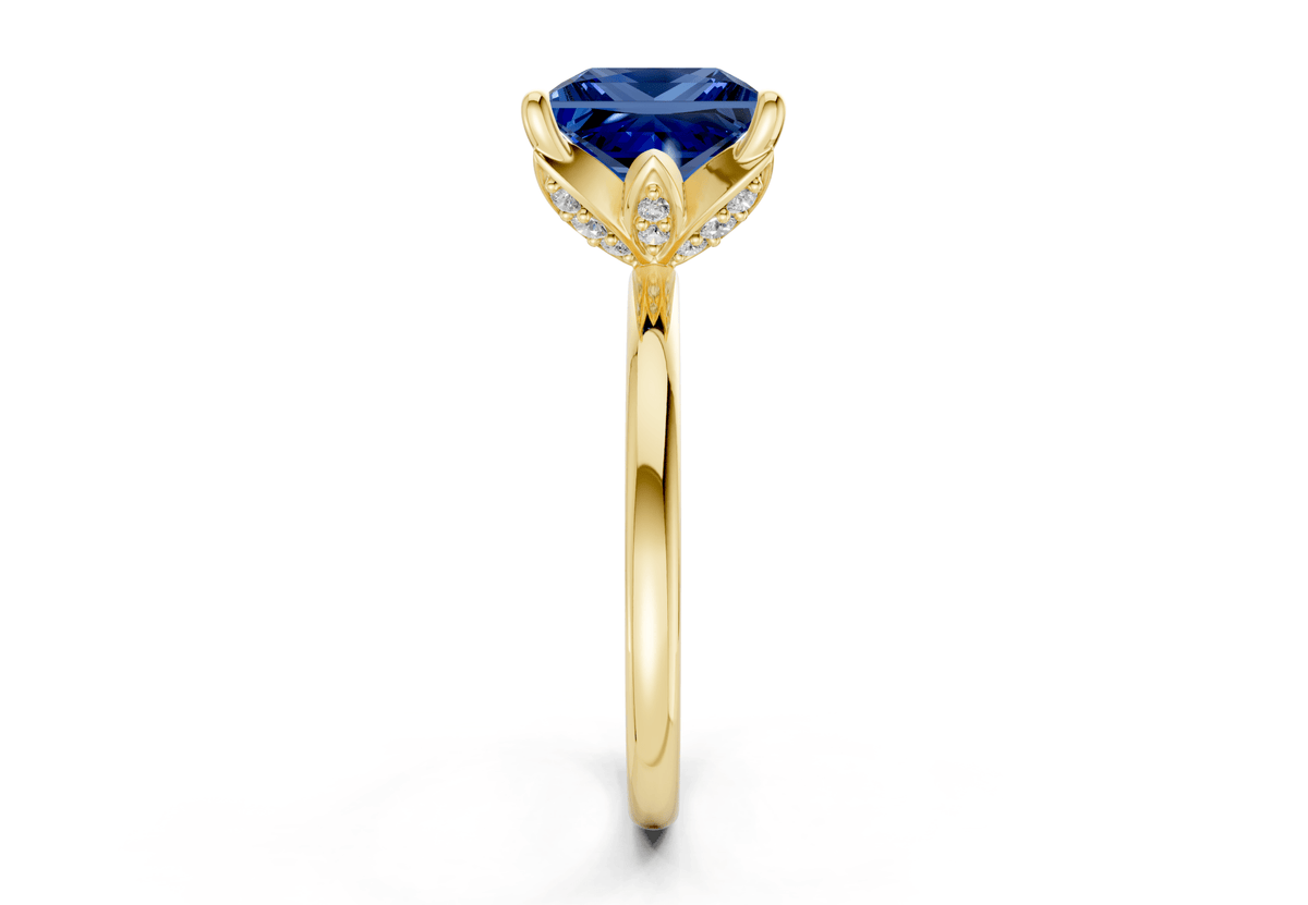 Skye Sapphire Gemstone Solitaire Princess Cut 1.8mm Engagement Ring