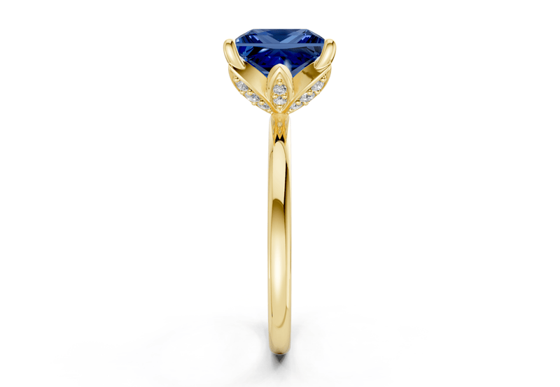 Skye Sapphire Gemstone Solitaire Princess Cut 1.8mm Engagement Ring - Ring Premier