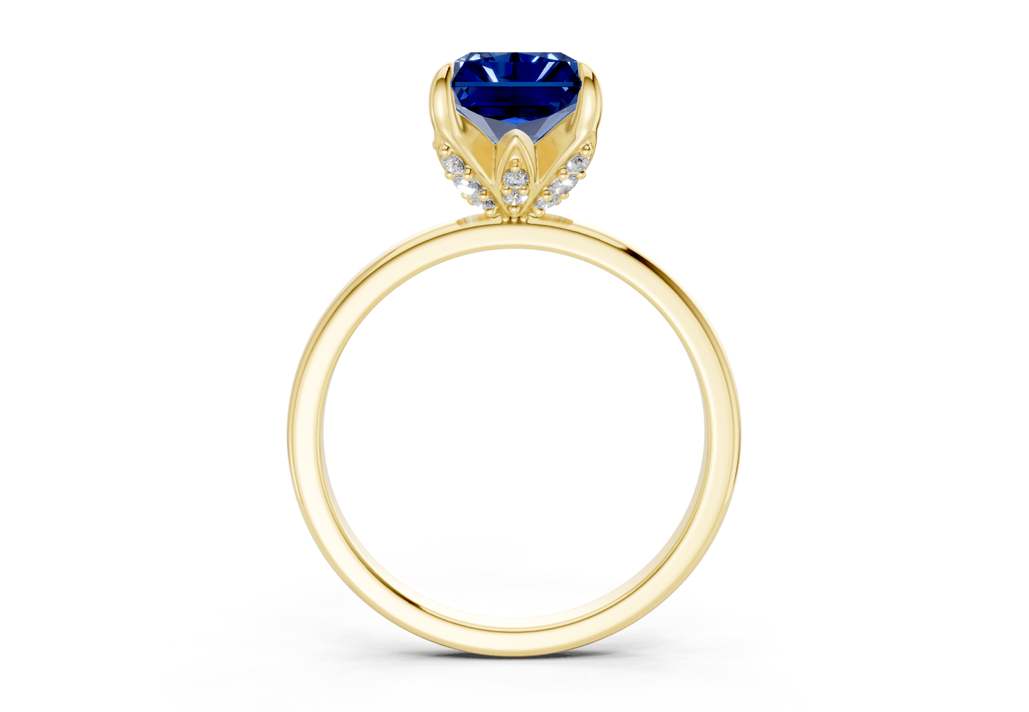 Skye Sapphire Gemstone Solitaire Radiant Cut 1.8mm Engagement Ring - Ring Premier