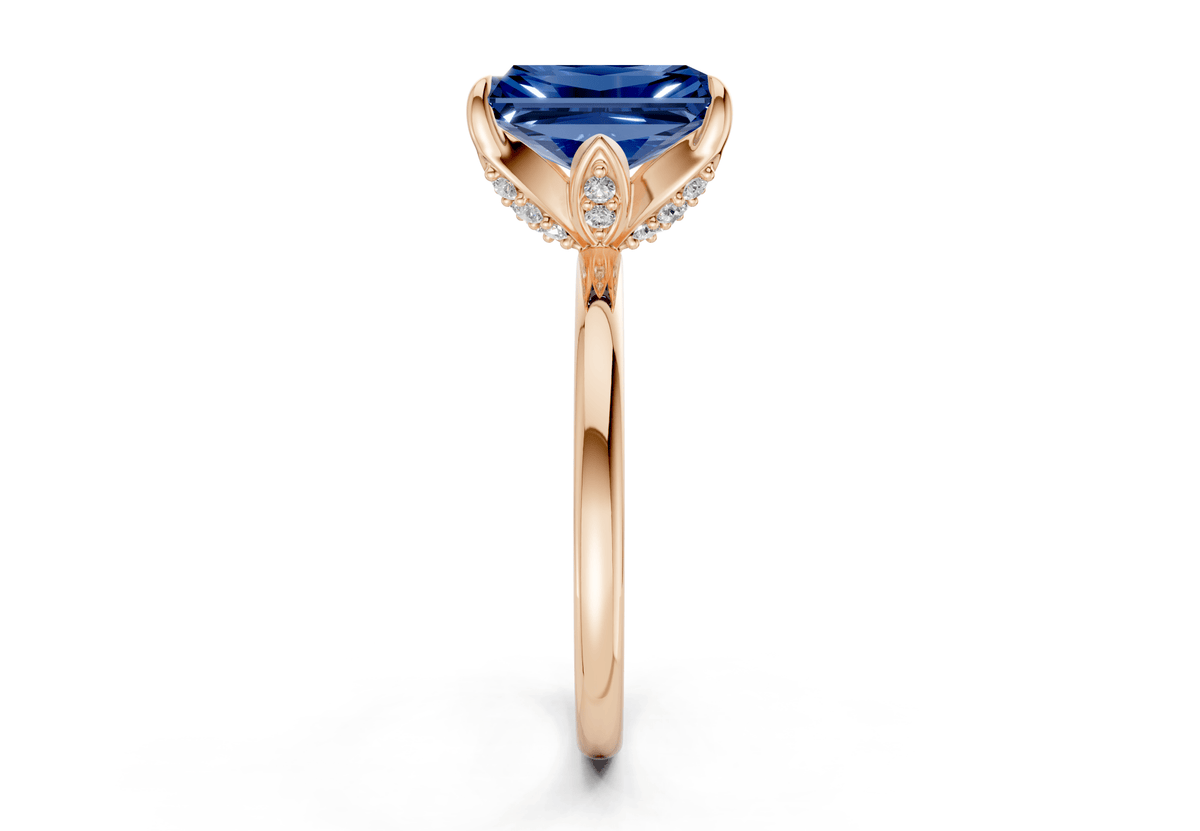 Skye Sapphire Gemstone Solitaire Radiant Cut 1.8mm Engagement Ring