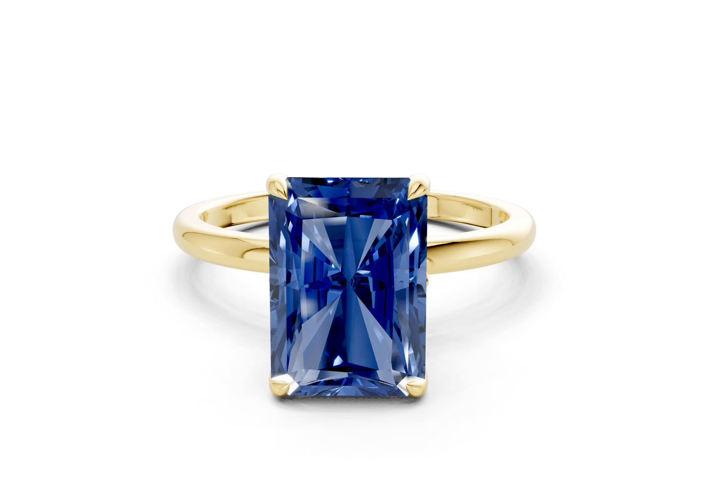 Skye Sapphire Gemstone Solitaire Radiant Cut 1.8mm Engagement Ring - Ring Premier