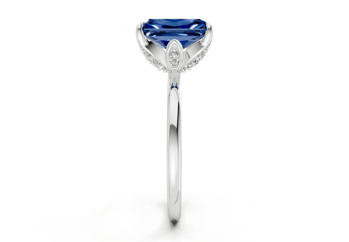 Skye Sapphire Gemstone Solitaire Radiant Cut 1.8mm Engagement Ring