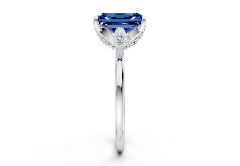 Skye Sapphire Gemstone Solitaire Radiant Cut 1.8mm Engagement Ring - Ring Premier