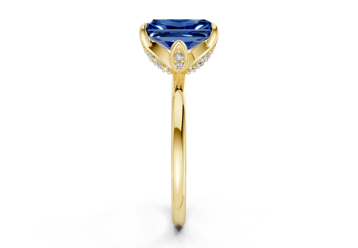 Skye Sapphire Gemstone Solitaire Radiant Cut 1.8mm Engagement Ring