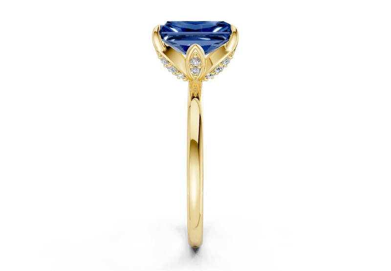 Skye Sapphire Gemstone Solitaire Radiant Cut 1.8mm Engagement Ring - Ring Premier