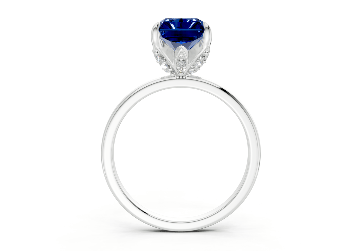 Skye Sapphire Gemstone Solitaire Radiant Cut 1.8mm Engagement Ring