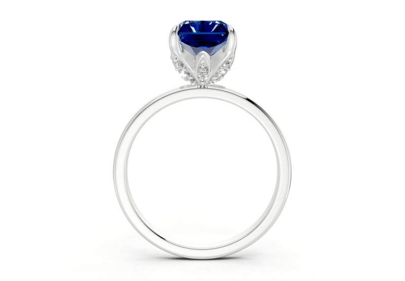 Skye Sapphire Gemstone Solitaire Radiant Cut 1.8mm Engagement Ring - Ring Premier