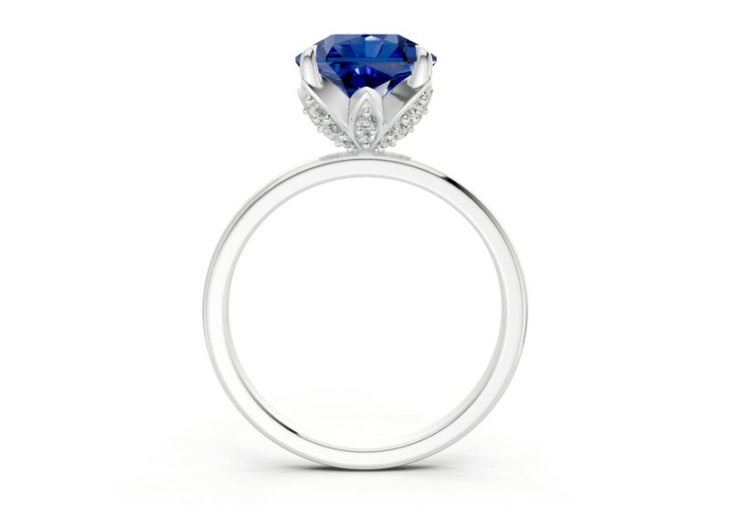 Skye Sapphire Gemstone Solitaire Radiant Squareuare Cut 1.8mm Engagement Ring - Ring Premier