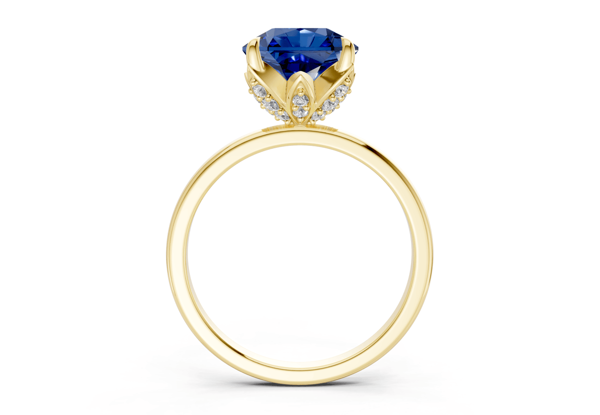 Skye Sapphire Gemstone Solitaire Radiant Squareuare Cut 1.8mm Engagement Ring