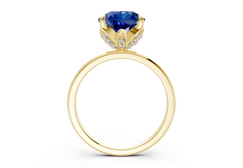 Skye Sapphire Gemstone Solitaire Radiant Squareuare Cut 1.8mm Engagement Ring