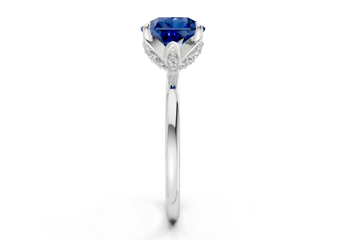 Skye Sapphire Gemstone Solitaire Radiant Squareuare Cut 1.8mm Engagement Ring