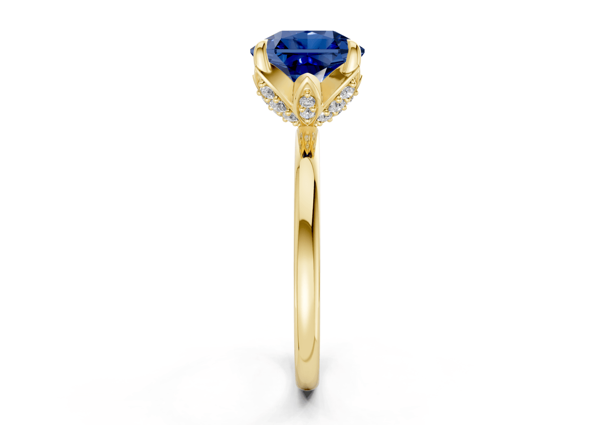 Skye Sapphire Gemstone Solitaire Radiant Squareuare Cut 1.8mm Engagement Ring