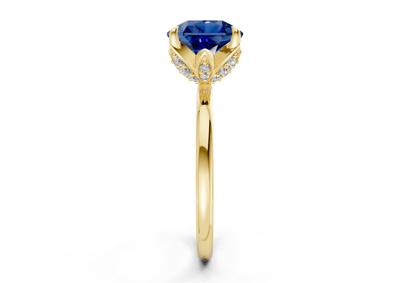 Skye Sapphire Gemstone Solitaire Radiant Squareuare Cut 1.8mm Engagement Ring - Ring Premier