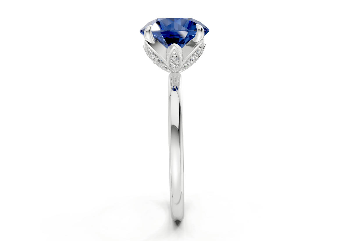 Skye Sapphire Gemstone Solitaire Round Cut 1.8mm Engagement Ring
