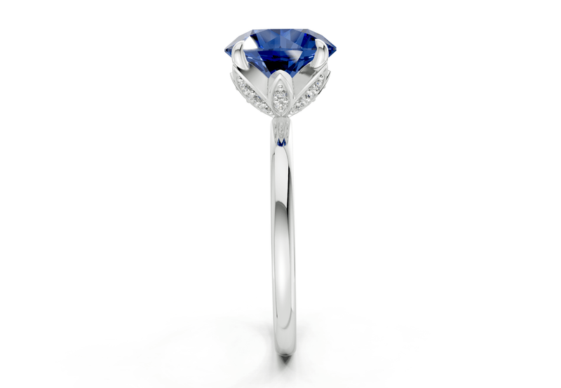 Skye Sapphire Gemstone Solitaire Round Cut 1.8mm Engagement Ring - Ring Premier