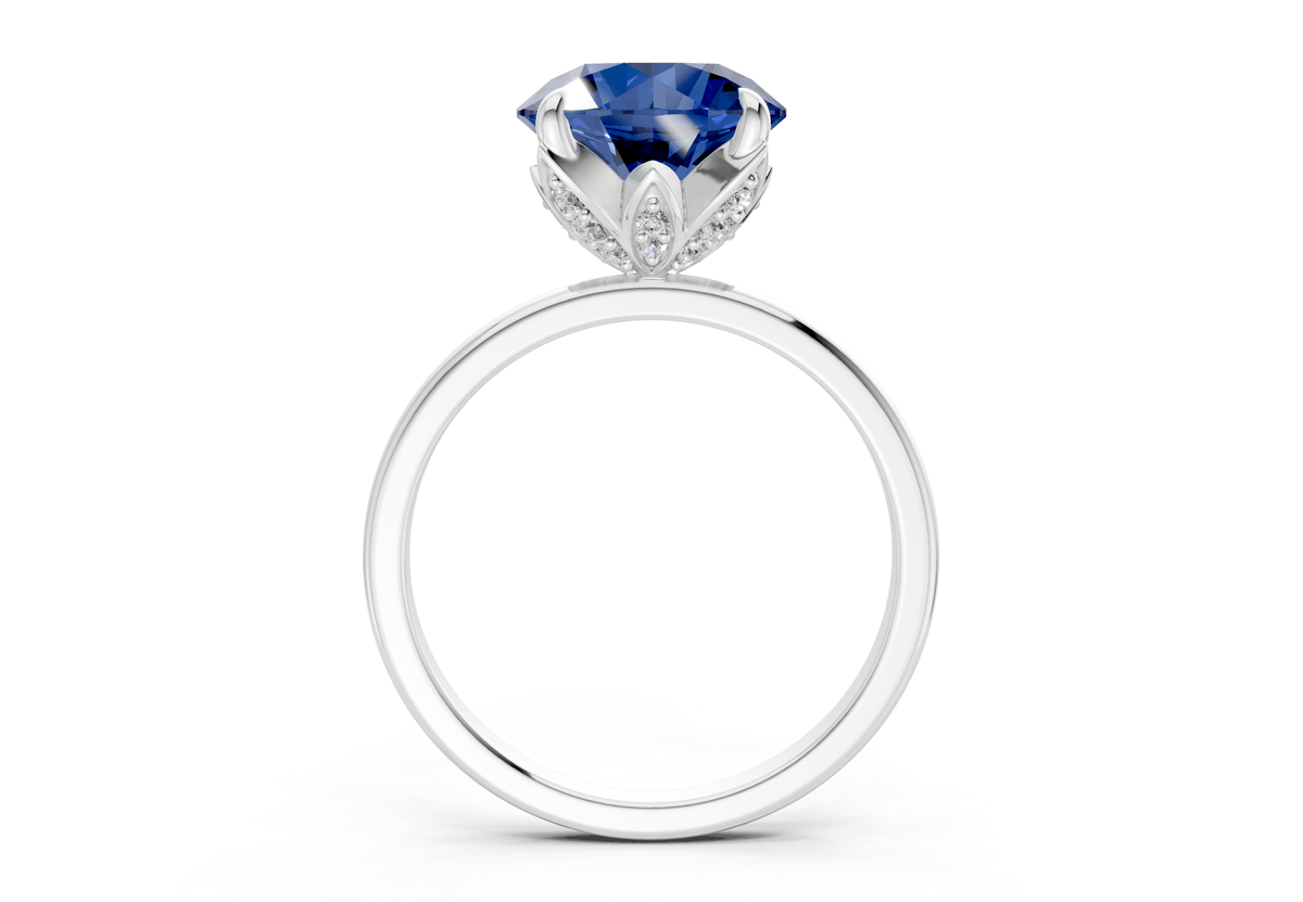 Skye Sapphire Gemstone Solitaire Round Cut 1.8mm Engagement Ring