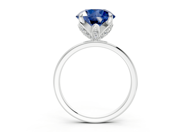Skye Sapphire Gemstone Solitaire Round Cut 1.8mm Engagement Ring - Ring Premier