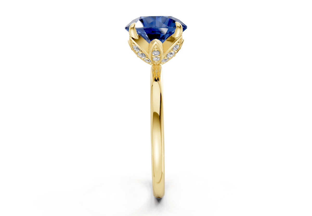 Skye Sapphire Gemstone Solitaire Round Cut 1.8mm Engagement Ring
