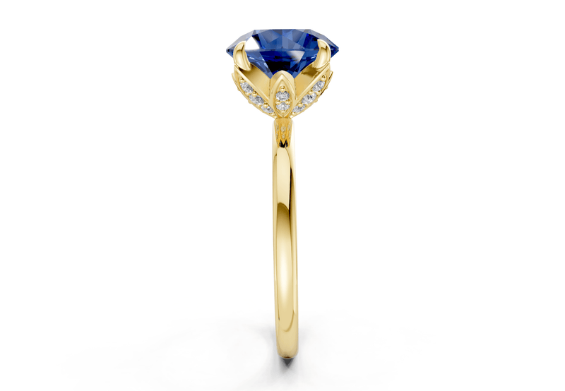 Skye Sapphire Gemstone Solitaire Round Cut 1.8mm Engagement Ring - Ring Premier