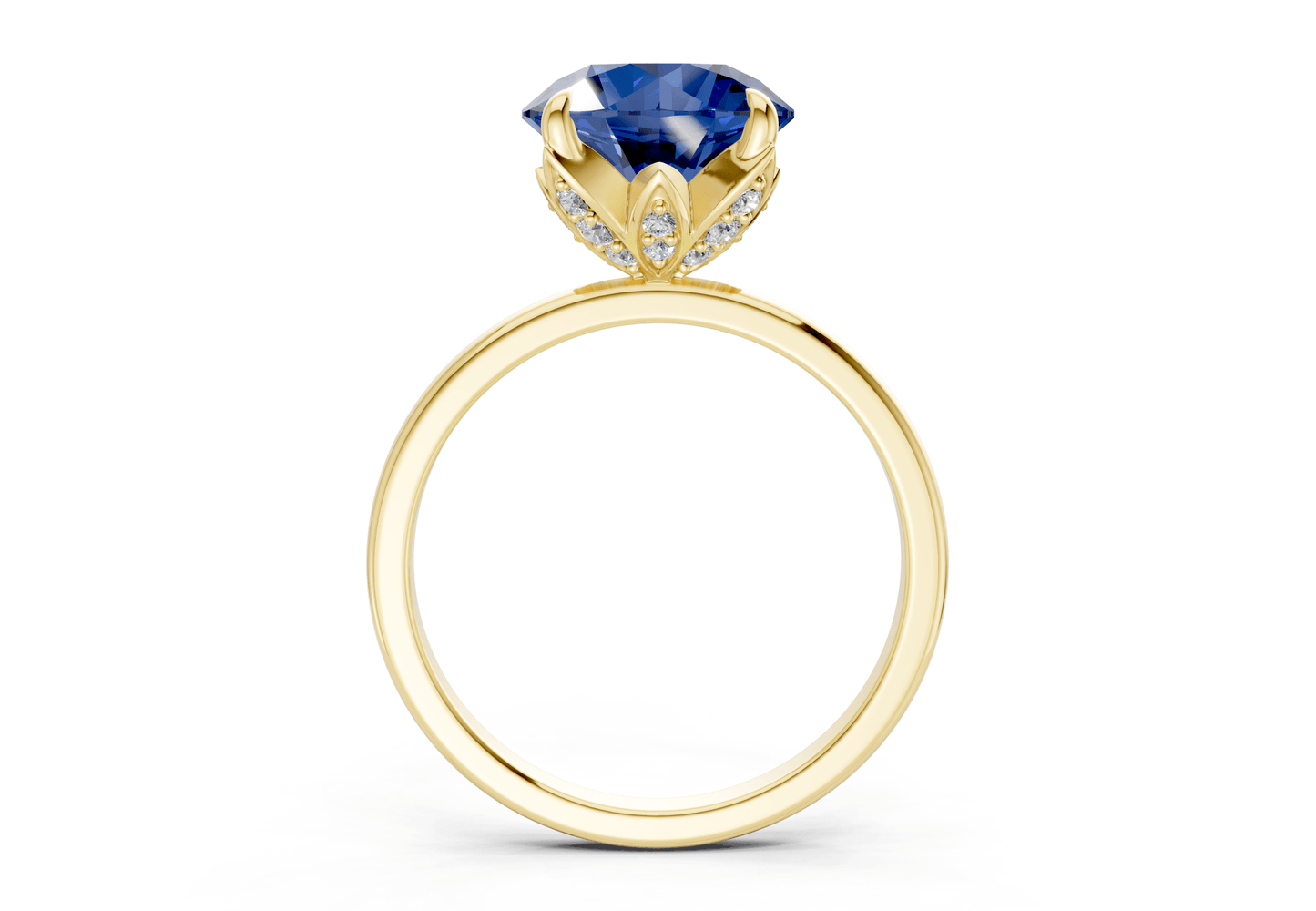 Skye Sapphire Gemstone Solitaire Round Cut 1.8mm Engagement Ring - Ring Premier