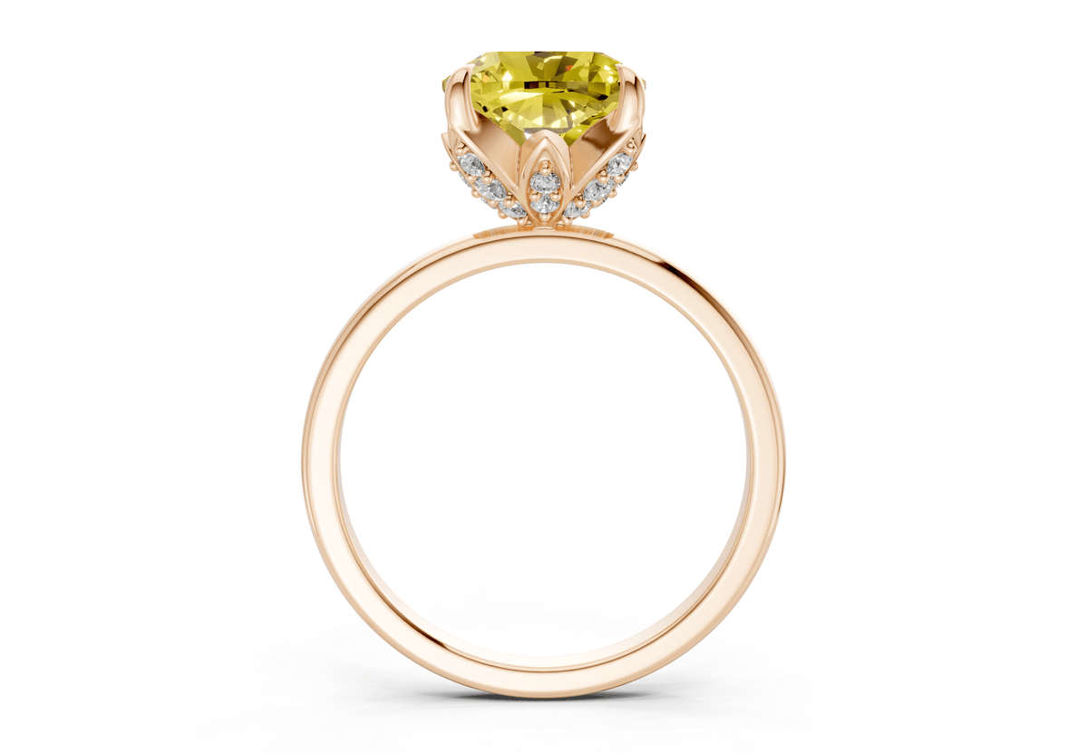Skye Yellow Diamond Solitaire Cushion Squareuare Cut 1.8mm Engagement Ring