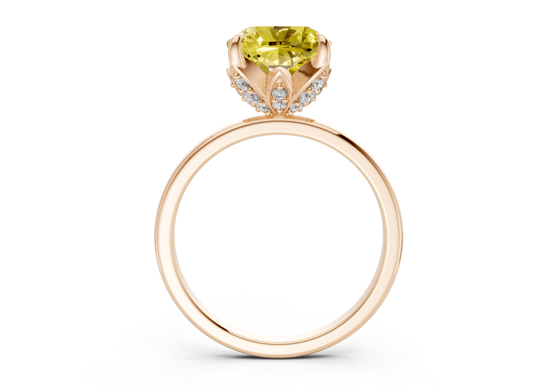 Skye Yellow Diamond Solitaire Cushion Squareuare Cut 1.8mm Engagement Ring - Ring Premier