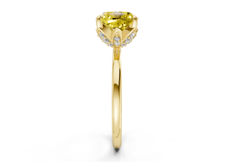 Skye Yellow Diamond Solitaire Cushion Squareuare Cut 1.8mm Engagement Ring - Ring Premier