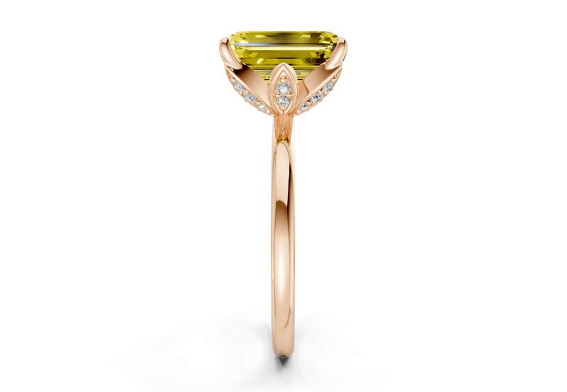Skye Yellow Diamond Solitaire Emerald Cut 1.8mm Engagement Ring - Ring Premier