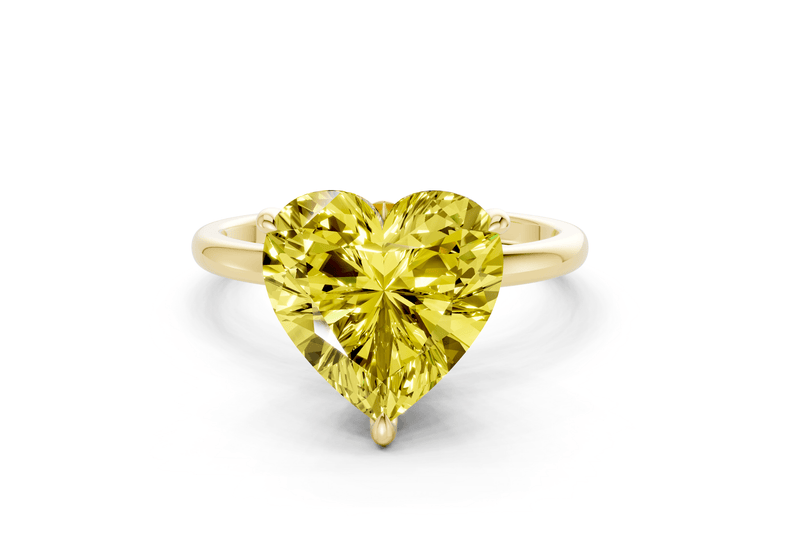 Skye Yellow Diamond Solitaire Heart Cut 1.8mm Engagement Ring