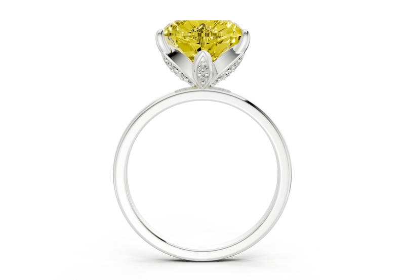 Skye Yellow Diamond Solitaire Heart Cut 1.8mm Engagement Ring - Ring Premier