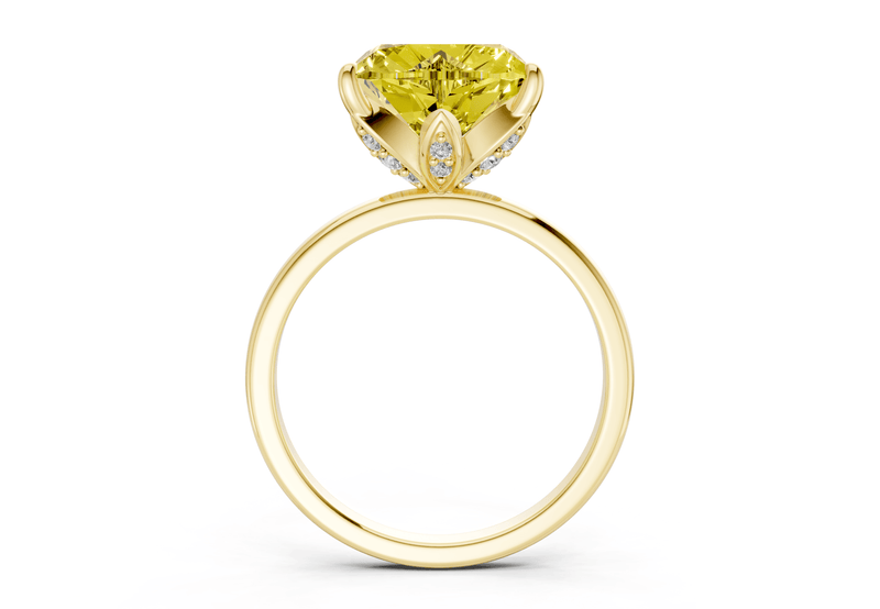 Skye Yellow Diamond Solitaire Heart Cut 1.8mm Engagement Ring