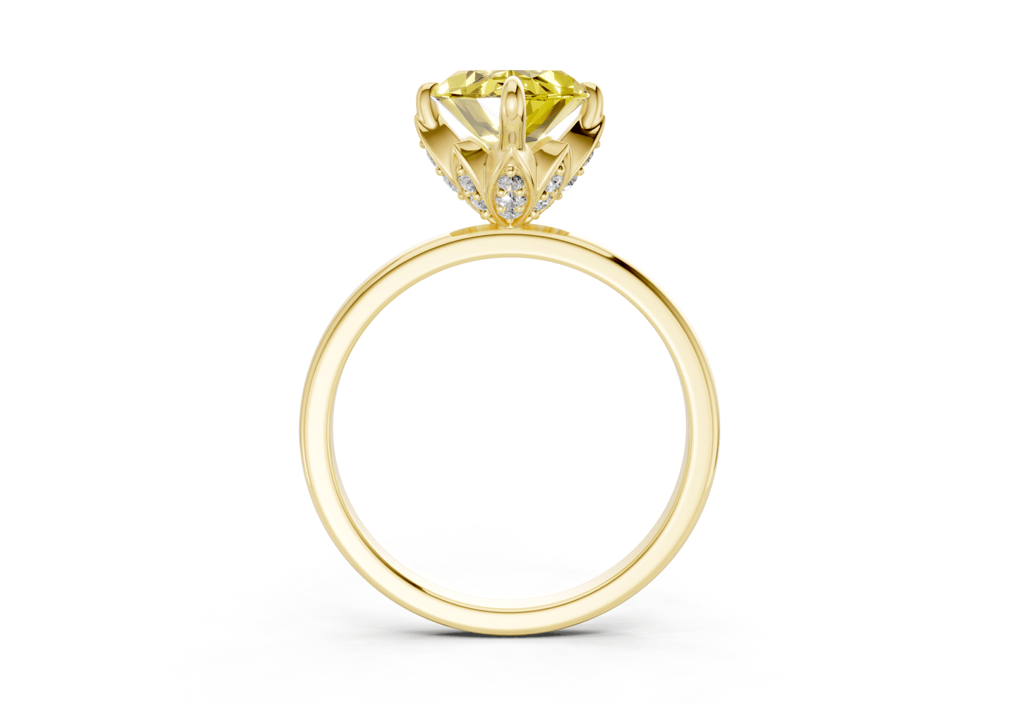 Skye Yellow Diamond Solitaire Marquise Cut 1.8mm Engagement Ring - Ring Premier