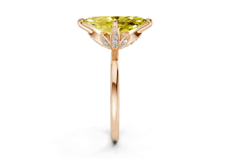 Skye Yellow Diamond Solitaire Marquise Cut 1.8mm Engagement Ring - Ring Premier
