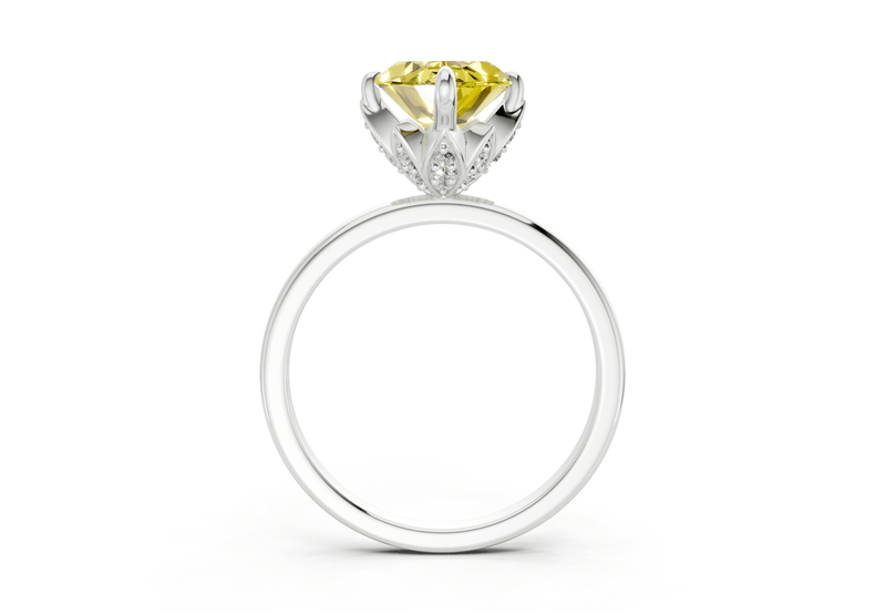 Skye Yellow Diamond Solitaire Marquise Cut 1.8mm Engagement Ring - Ring Premier