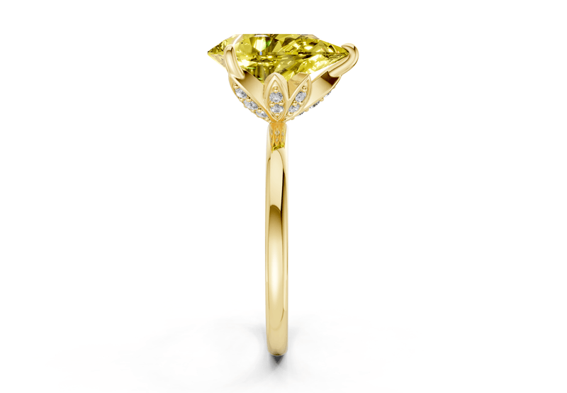 Skye Yellow Diamond Solitaire Pear Cut 1.8mm Engagement Ring - Ring Premier