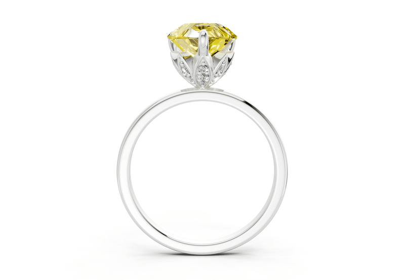 Skye Yellow Diamond Solitaire Pear Cut 1.8mm Engagement Ring - Ring Premier