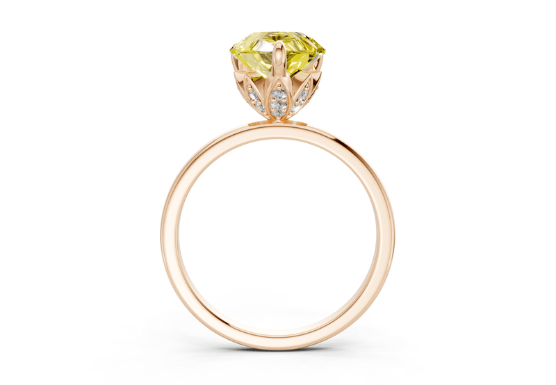 Skye Yellow Diamond Solitaire Pear Cut 1.8mm Engagement Ring - Ring Premier