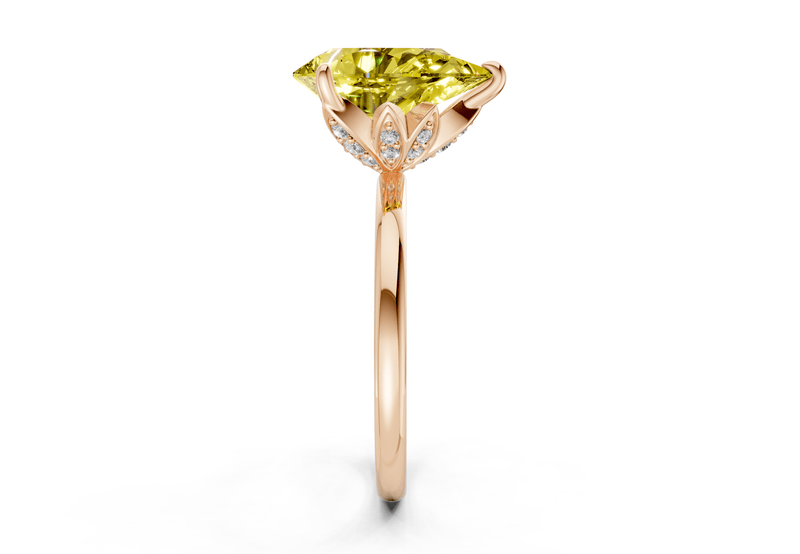 Skye Yellow Diamond Solitaire Pear Cut 1.8mm Engagement Ring - Ring Premier