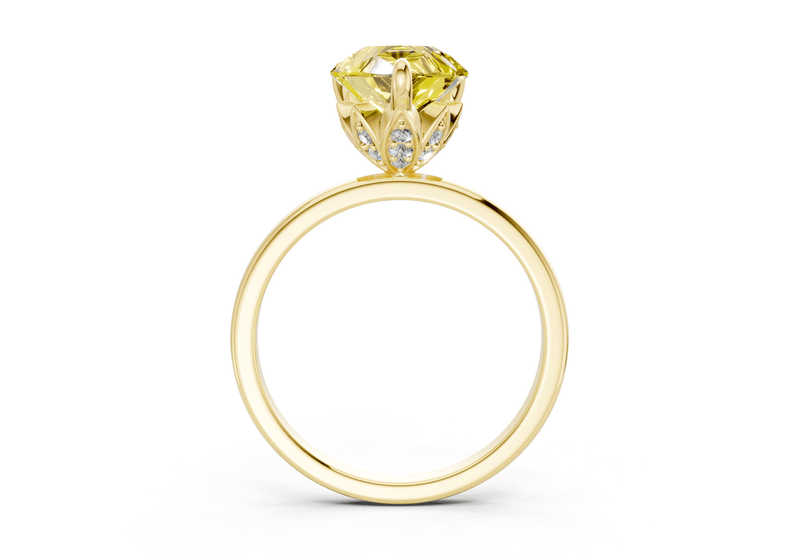 Skye Yellow Diamond Solitaire Pear Cut 1.8mm Engagement Ring