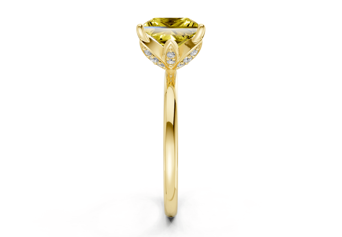 Skye Yellow Diamond Solitaire Princess Cut 1.8mm Engagement Ring