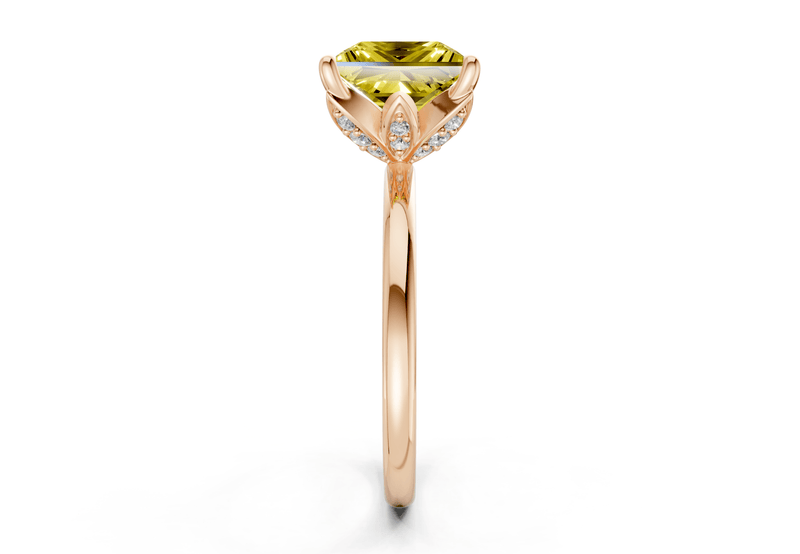Skye Yellow Diamond Solitaire Princess Cut 1.8mm Engagement Ring - Ring Premier