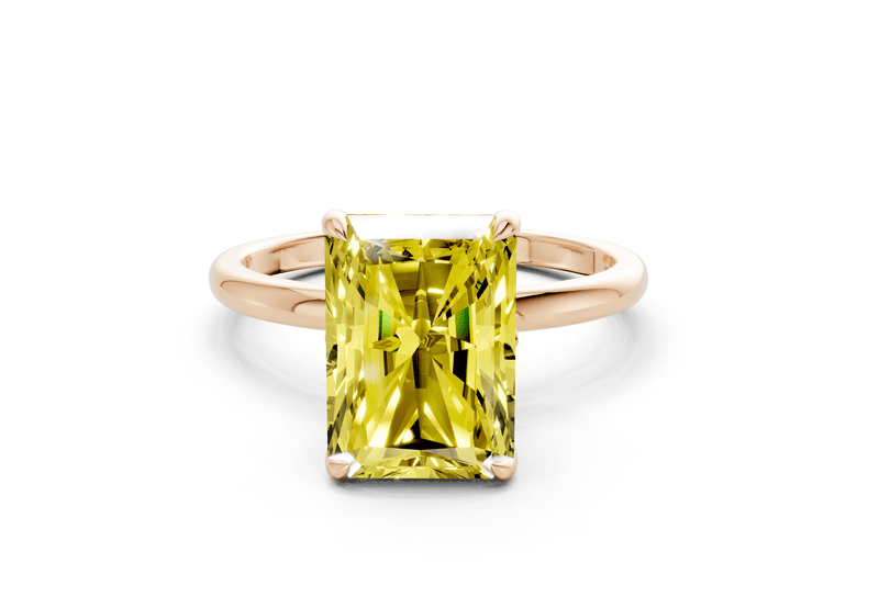 Skye Yellow Diamond Solitaire Radiant Cut 1.8mm Engagement Ring - Ring Premier