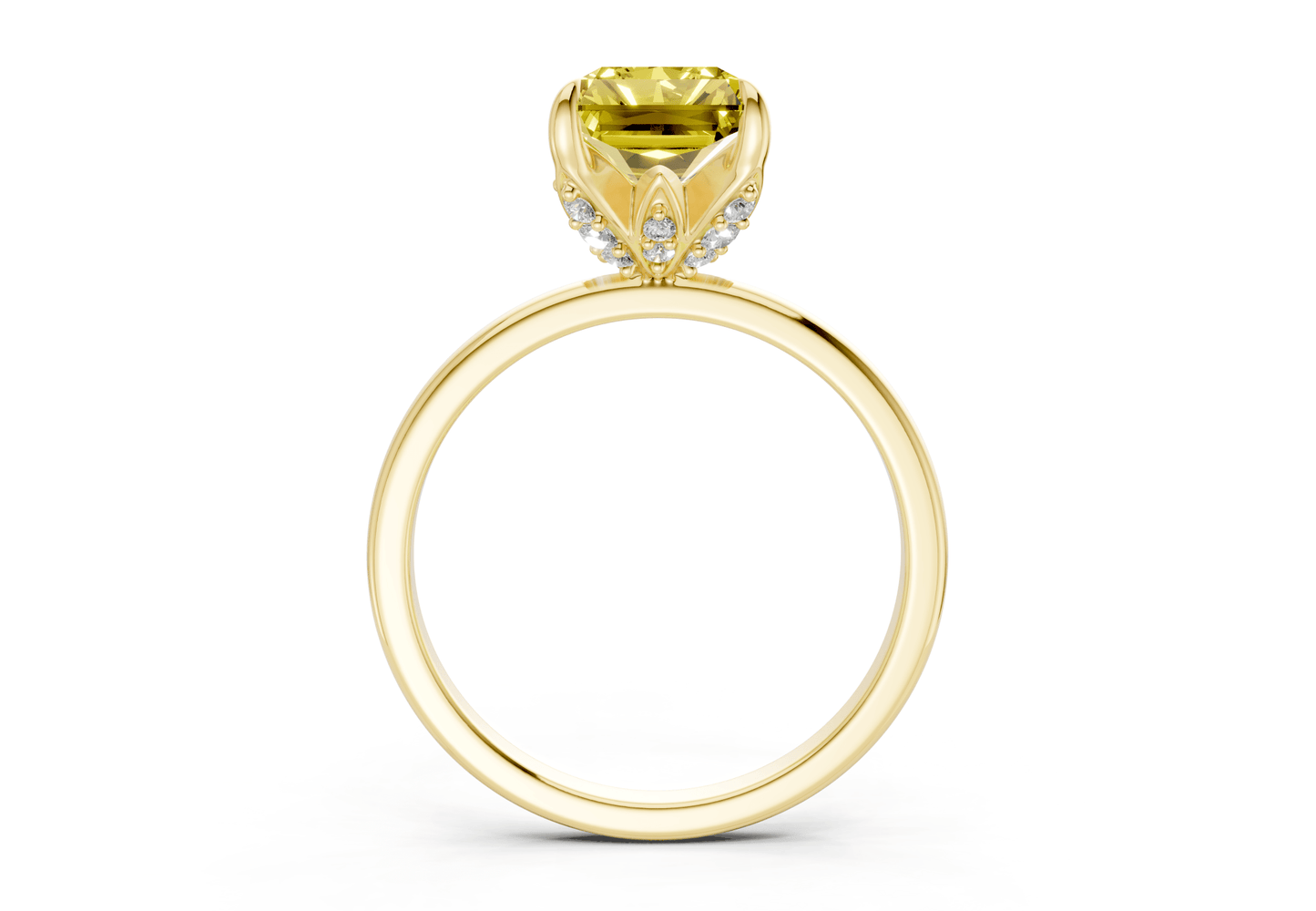 Skye Yellow Diamond Solitaire Radiant Cut 1.8mm Engagement Ring - Ring Premier