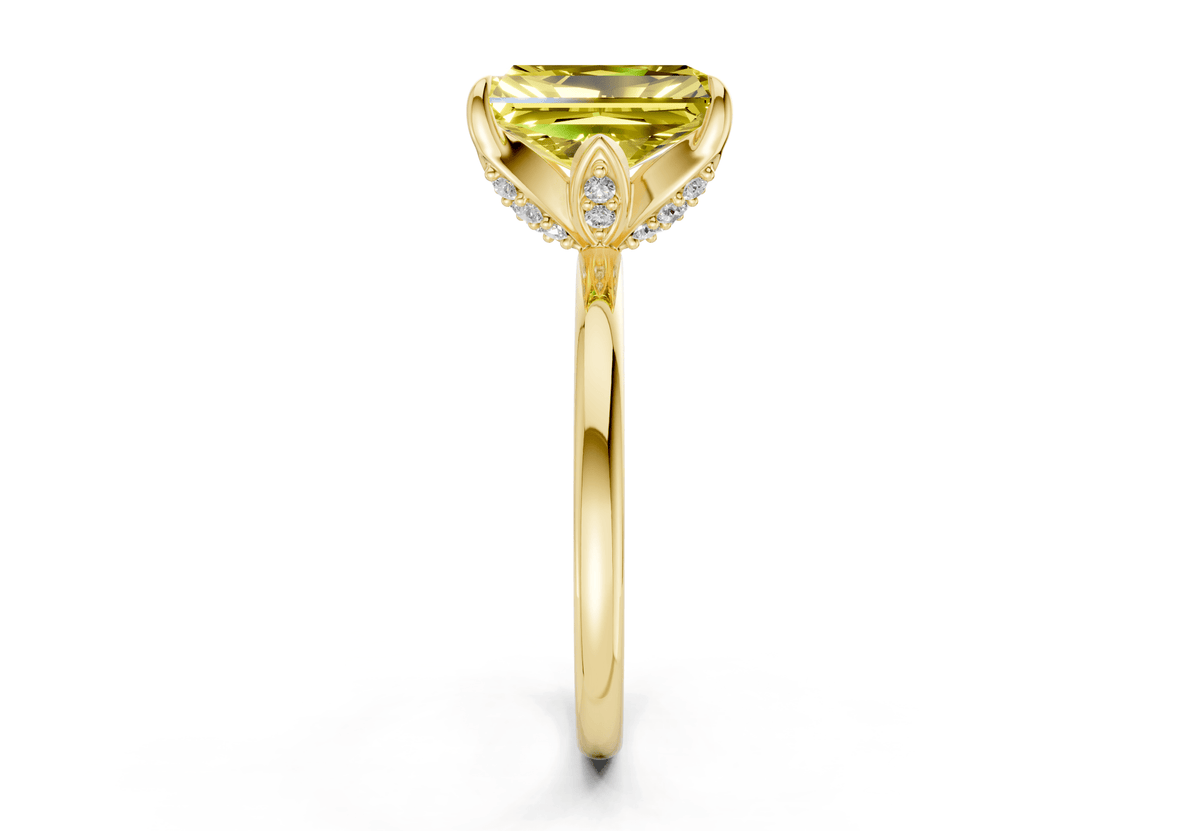 Skye Yellow Diamond Solitaire Radiant Cut 1.8mm Engagement Ring